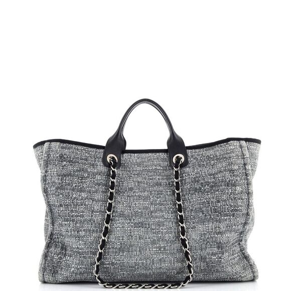 Chanel Deauville Tote Raffia with Glitter Detail Large Gray - Picture 3 of 7